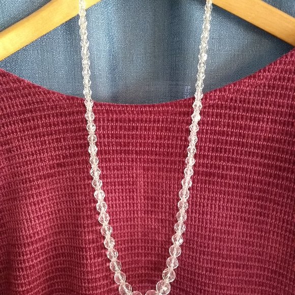 Vintage Crystal Glass Beaded Necklace - Picture 2 of 6